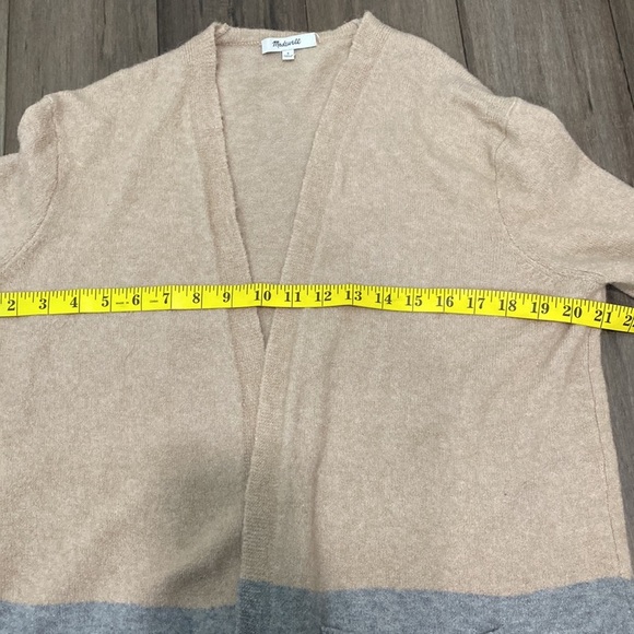 MADEWELL Kent Colorblock cardigan long beige gray J8607 - Picture 6 of 7